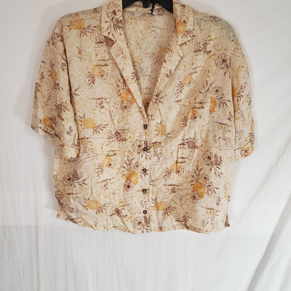 Prana Women's XS Iguala Golden Hour Escape Button Short Sleeve Shirt New. - Picture 3 of 5